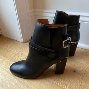Brand New & Other Stories Leather Boots with Wrap around Strap and Gold Buckle